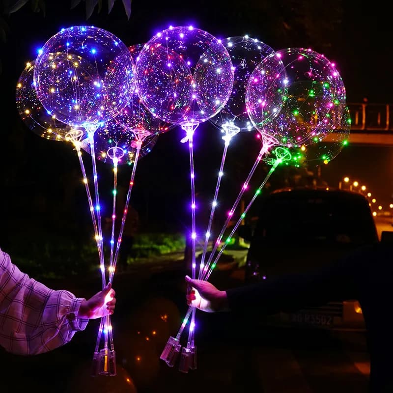 10er-Pack LED-Leucht-Bo-Luftballons, Dekoration für den Innen- und Außenbereich, Geburtstag, Hochzeit, Neujahr, Party, Weihnachtsfeiern