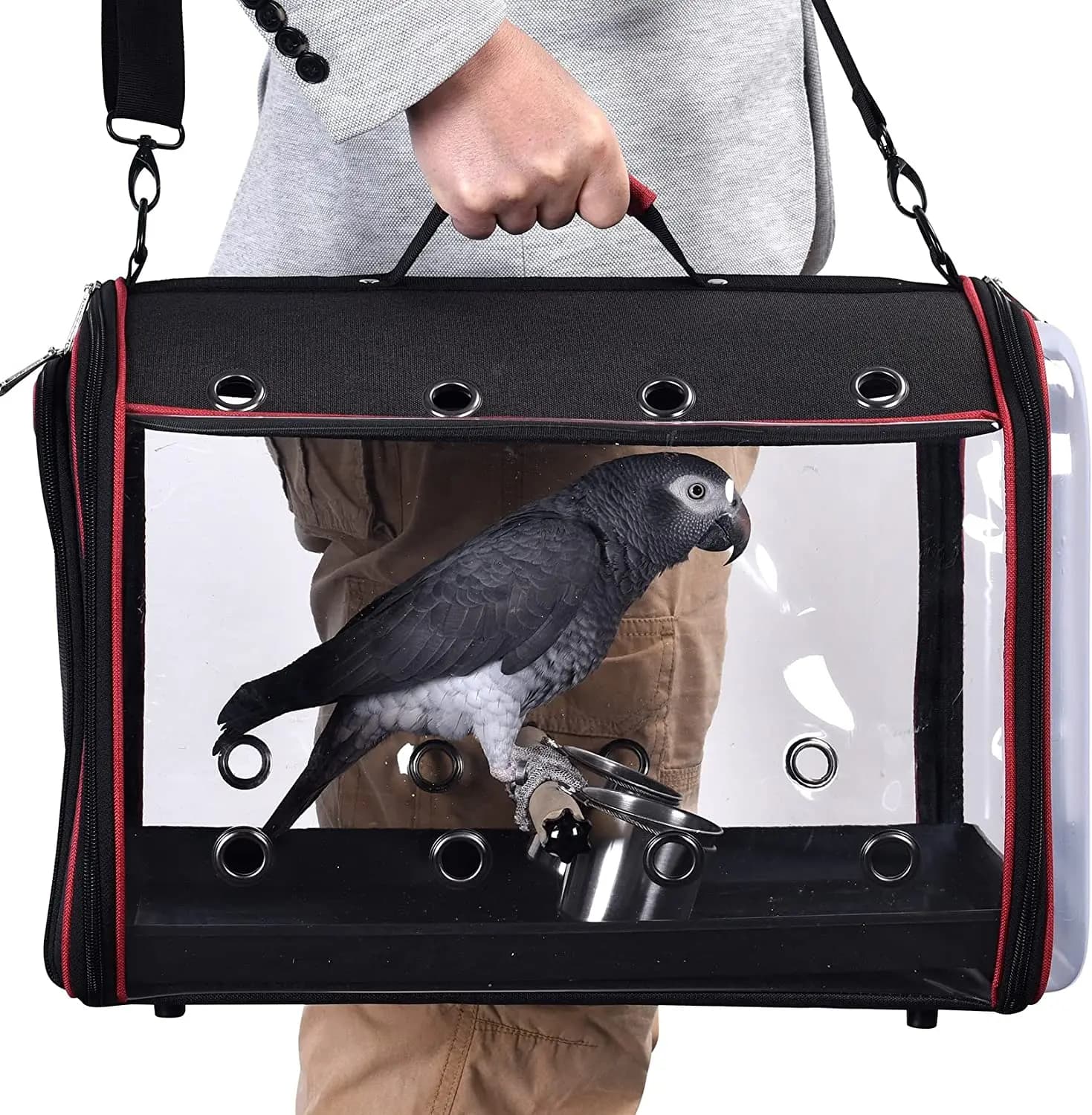 Vogeltransporttasche Vogelreisekäfig mit Ständer, Leichter Rucksack für Papageien, Colorday Tragbare Vogelreisetasche, Leichtgewichtige Tasche