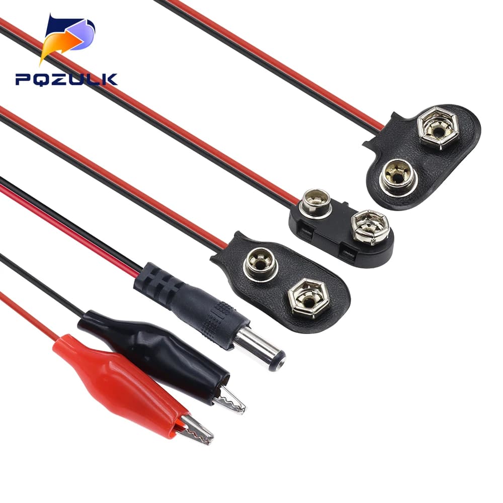 9 V Batterie Stecker Power Clips DC Jack Männlich Weiblich Alligator Snap Adapter Draht Halter Kabel 9 Volt Blei Buchse stecker Barrel