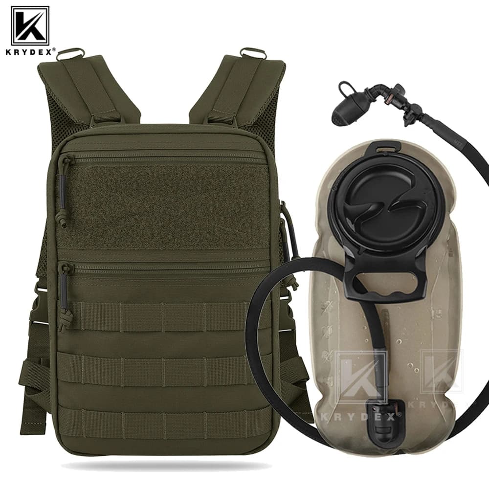 KRYDEX Taktischer Trinkrucksack 1,5 l 50 oz Wasserblasenträger MOLLE für Weste Hydro Rucksack
