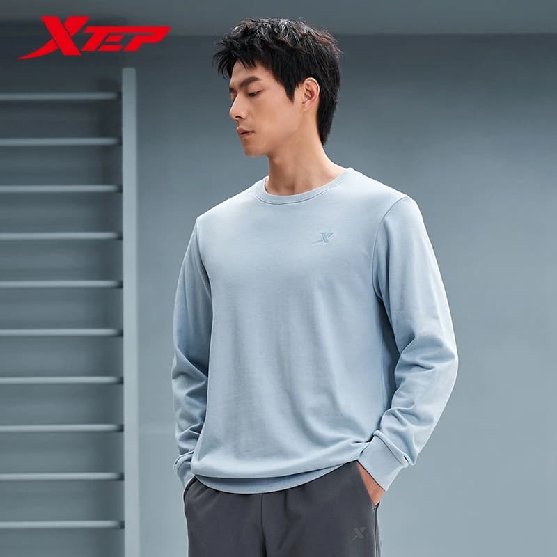 Xtep Pullover-Pullover für Herren, Winter, warm halten, sportlich, modisch, weicher Kapuzenpullover, bequemes Stricken, Trainingsoberteil