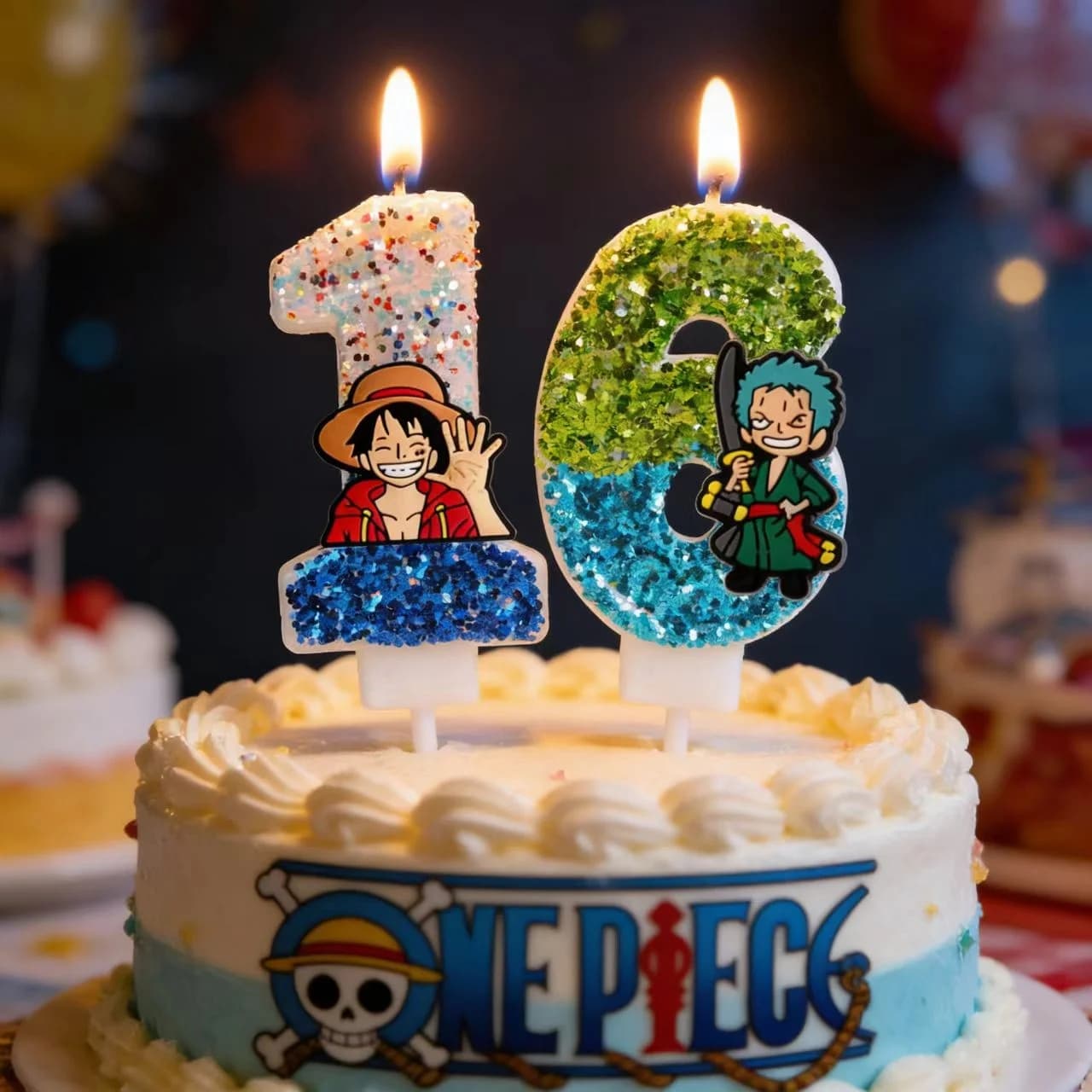 Beliebte One Piece Themen-Kerze Nummer 0-9 Luffy-Kerze Kuchendekoration Geburtstagsparty für Kinder Babyparty Spielzeug Geschenke