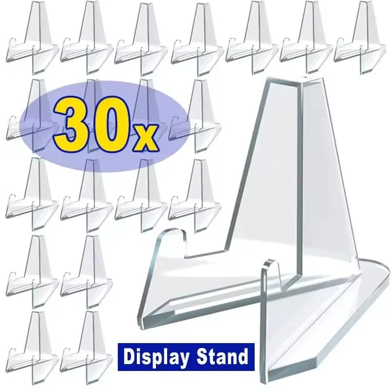 30-1PCS Dreieckige Karte Display Stand Mini Acryl Idol Foto Bild Halter Steht für Münze Sport Sammelkarten display Racks