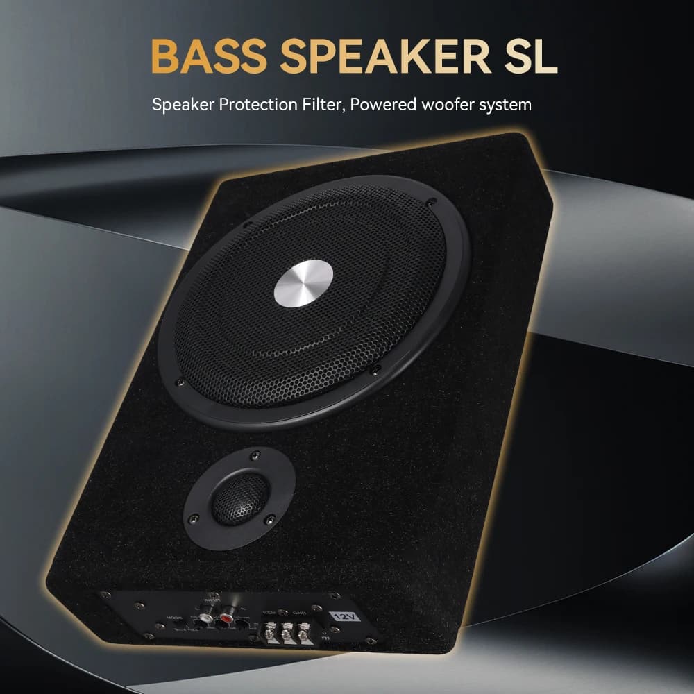 Podofo 600 W Auto-Subwoofer, 20,3 cm, unter dem Sitz, aktives verstärktes Subwoofer-System, Bass, schlanker Verstärker, Bass,