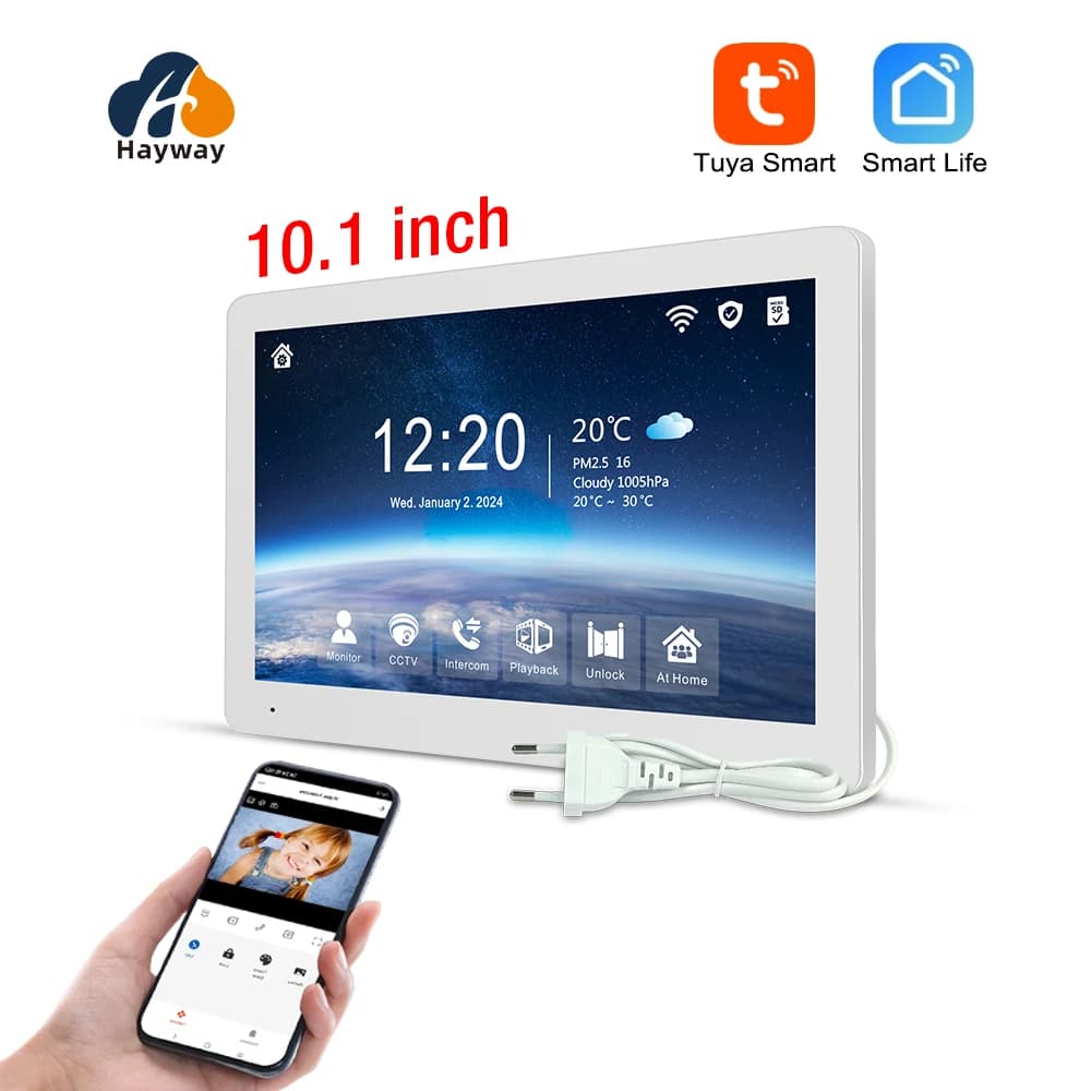 10 Zoll hoch auflösendes Villa Intercom Display 1080p drahtloses Netzwerk Tuya, mobile Erkennung, Entriegelung usw.