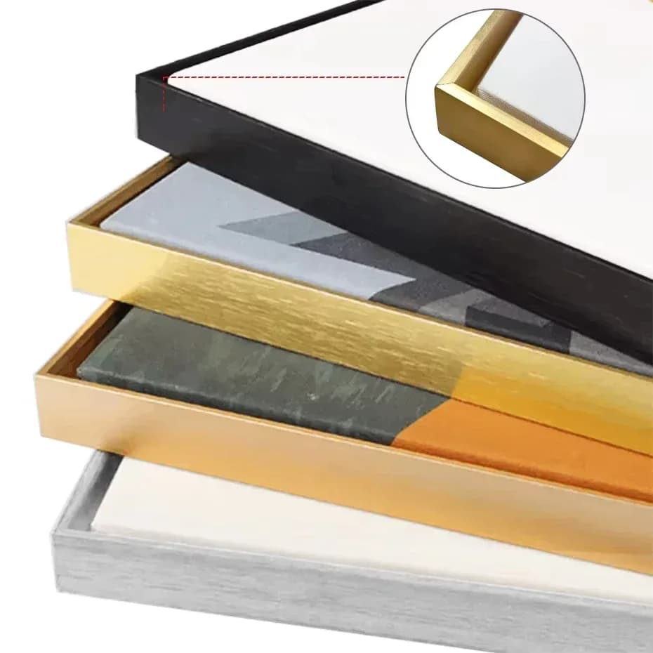 DIY-Fotorahmen-Set, Schwarz, Gold, Metall, Aluminiumlegierung, Fotorahmen für Diamantgemälde, Ölgemälde, Galerie, Heimdekoration