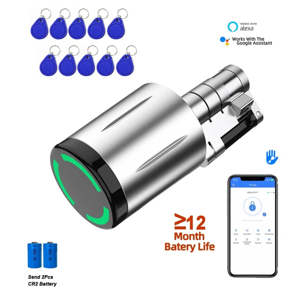 Euro-Halbzylinder, automatisches Smart Lock, Sicherheit, schlüsselloser Zugang, TTlock, APP-Steuerung für Türstärken von 30–70 mm