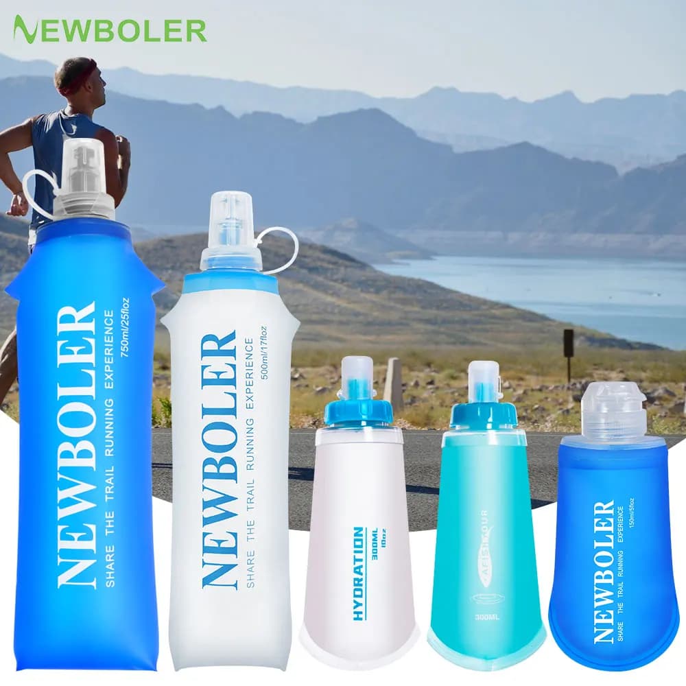 150/250/300/500/750 ml Outdoor faltbare Silikon-Bissgröße Wasserflasche Laufen Camping Wandern Reisen praktische Wasserflasche