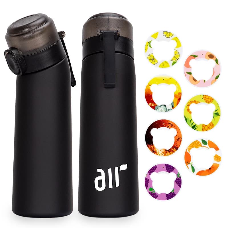 1pc Luft Wasser Flasche Mit 1pc Zufällige Bär Geschmack Pods Tragbare Transparente Wasser Tasse Mit Stroh Auslaufsicher outdoor Sport Tassen