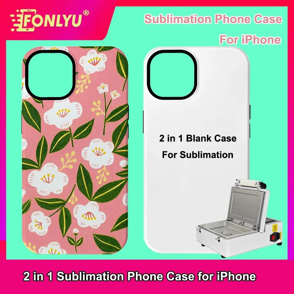 FONLYU 2-in-1 leere Handyhülle mit 3D-Sublimationsdruck für iPhone 17 16 15 14 Pro Max XR DIY-Druck, thermische mobile Rückseite