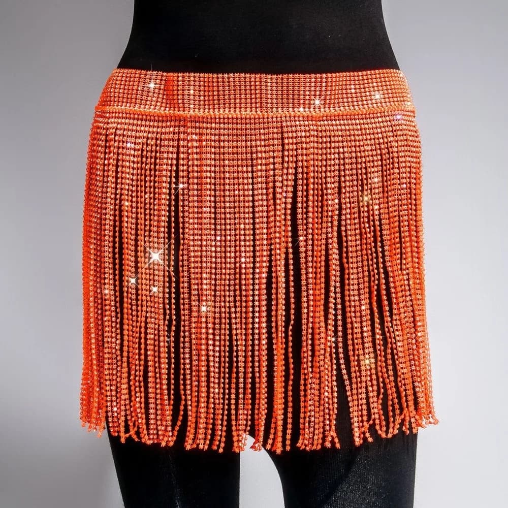 Blinkende Diamanten Sexy Minikleid Diamant Strap Lace Up Knoten Damen Minirock Glitzer Strass Fransen Netz Party Miniröcke