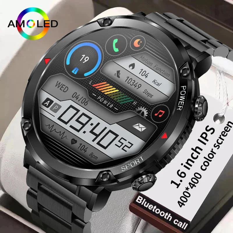 Lige männer smart watch bluetooth anruf uhr sport fitness tracker armbanduhr ip68 wasserdicht 600 mah batterie smartwatch mann 2024