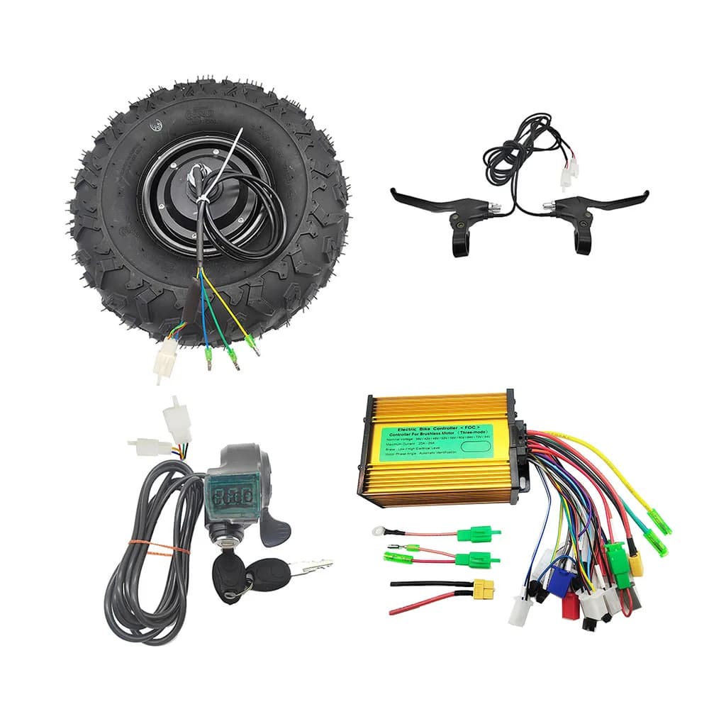 Elektrischer Schubkarre-Nabenmotor-Kit, 24 V, 36 V, 48 V, 350 W, 500 W, All-Terrain-Offroad-Rohre, Rad 14,5 Zoll