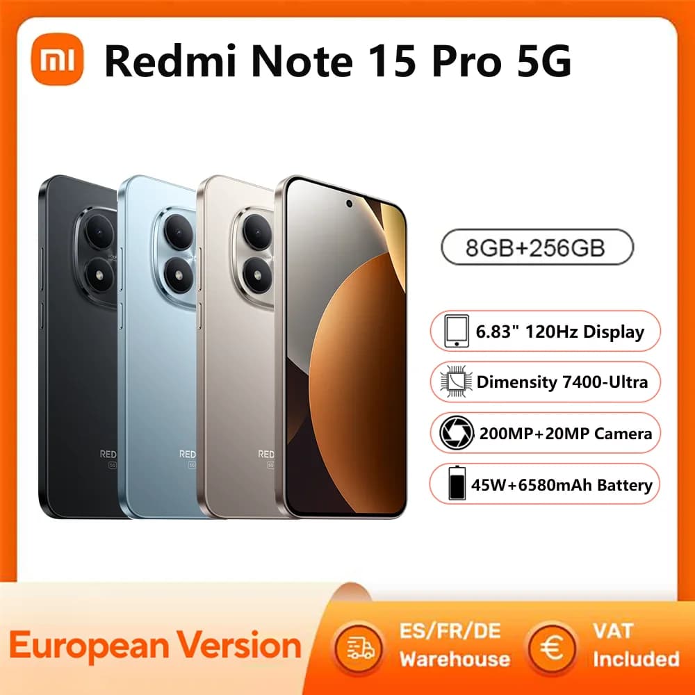 Xiaomi Redmi Note 15 Pro 5G Smartphone, NFC MTK Dimensity 7400-Ultra 6,83 Zoll 120Hz Display 200MP Kamera 45W Ladefunktion Akku 6580mAh