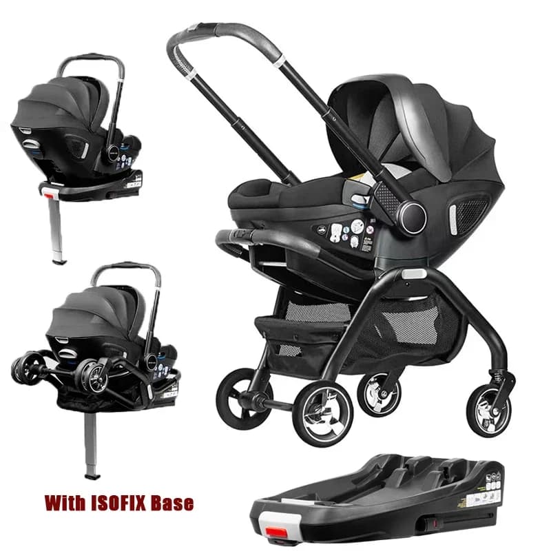 Multifunktionaler 4-in-1 Kinderwagen, Kindersitz mit ISOFIX-Basis, Tragbarer Kinderwagen, Outdoor-Kinderwagen