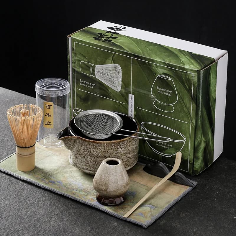 7 stücke 4 stücke Japanische Matcha Set Handgemachte Hause Einfach Sauber Schüssel Bambus Schneebesen Teelöffel Tee-Sets Tee, Der Werkzeuge