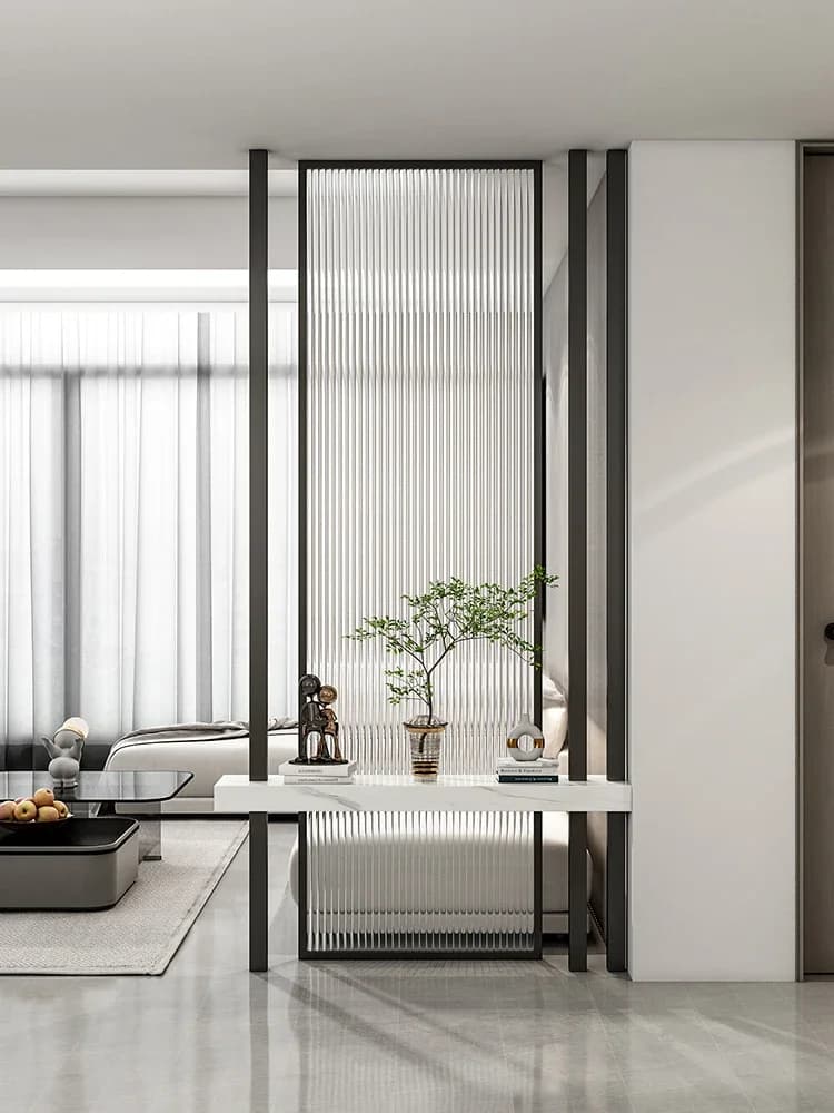 Licht Luxus Bildschirm Trennwand gehärtet Changhong Glas Wohnzimmer Eingang Massivholz Dekoration nach Hause modernen einfachen Eingang