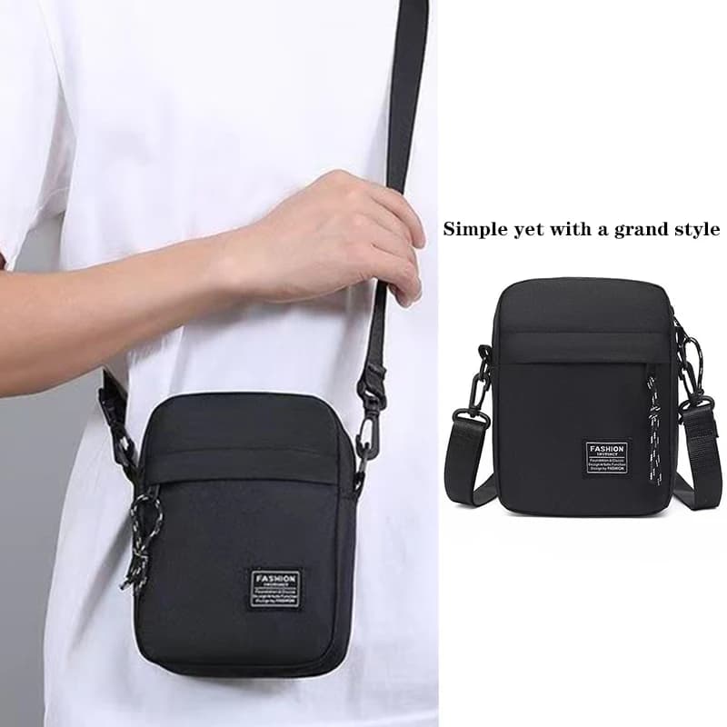 Herrentasche, erhältlich in einer Schulter- oder Umhängedesign, geeignet für den täglichen Gebrauch während der Schule. Aus Nylonmaterial.