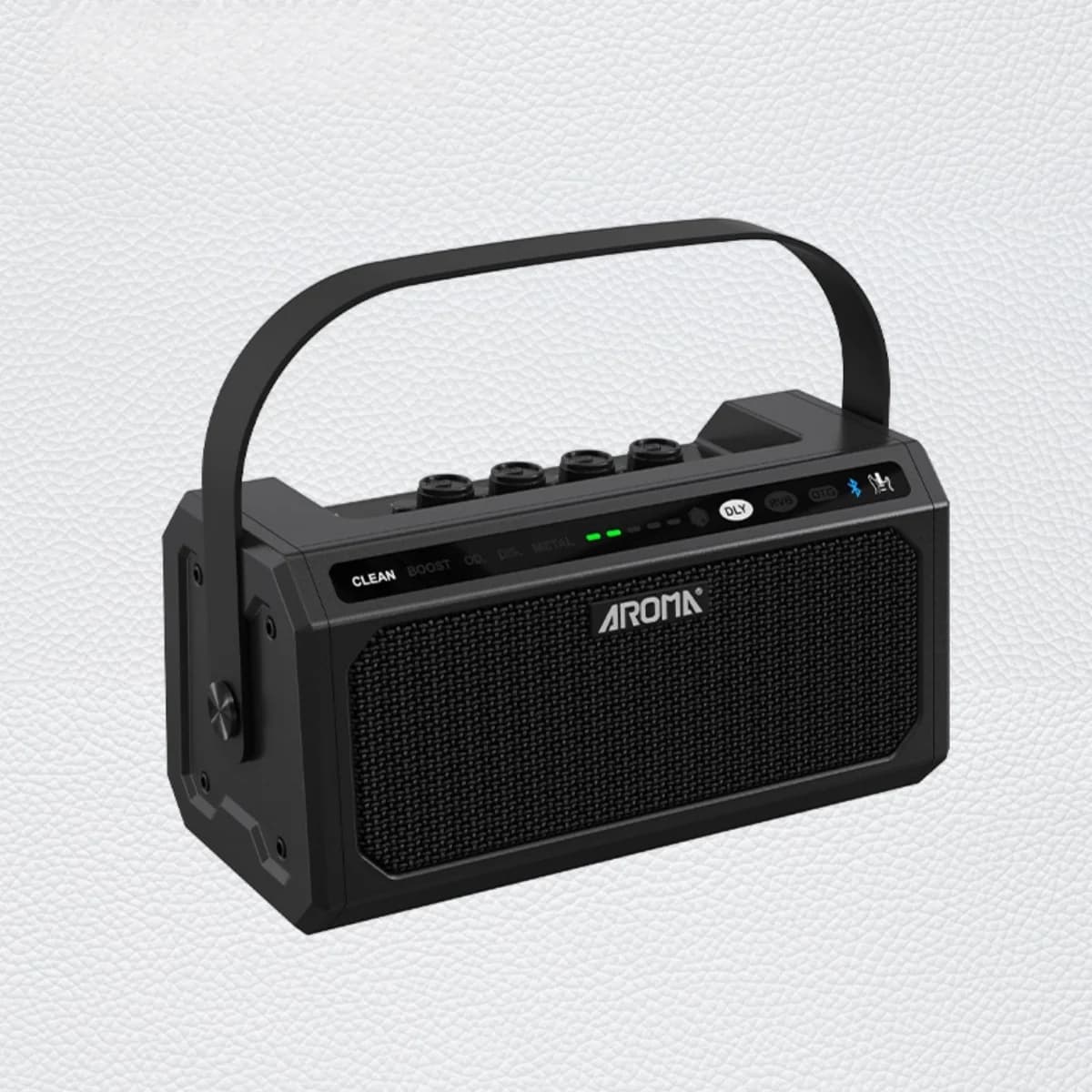 Aroma TG-08 10 W E-Gitarren-Übungsverstärker mit Bluetooth 5.3/5-Kanal-Reverb-/Verzögerungseffekten, 20 Trommelrhythmen / 5,5 Stunden