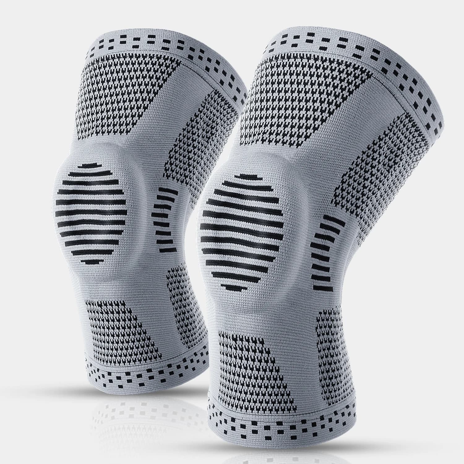 1/2 Stück Kompressions-Kniebandage, Silikon-Schutz, Unterstützung für Knieschmerzen, Sportpolster, Laufen, Fitnessstudio, Arthritis, Knie, Workout,