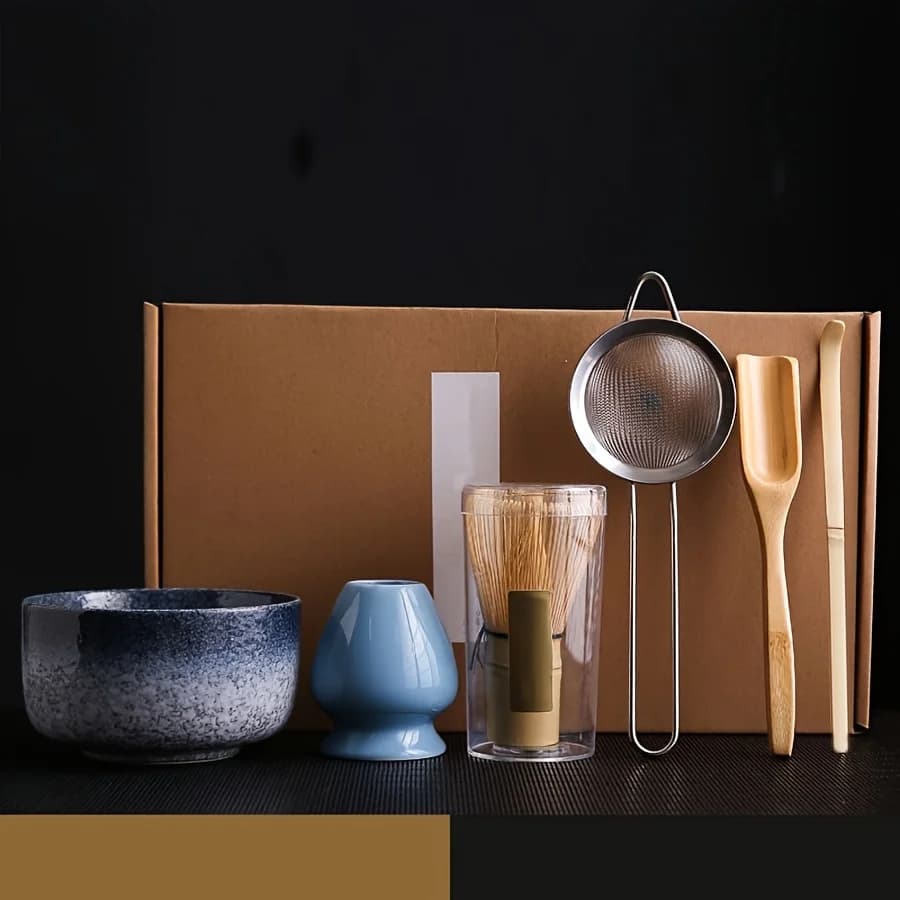 6 Teile/satz Matcha-Schüssel im japanischen Stil, Löffel, Teeschneebesen, Siebnetz, perfektes Geschenk für Zeremonie, traditionelle Dekoration