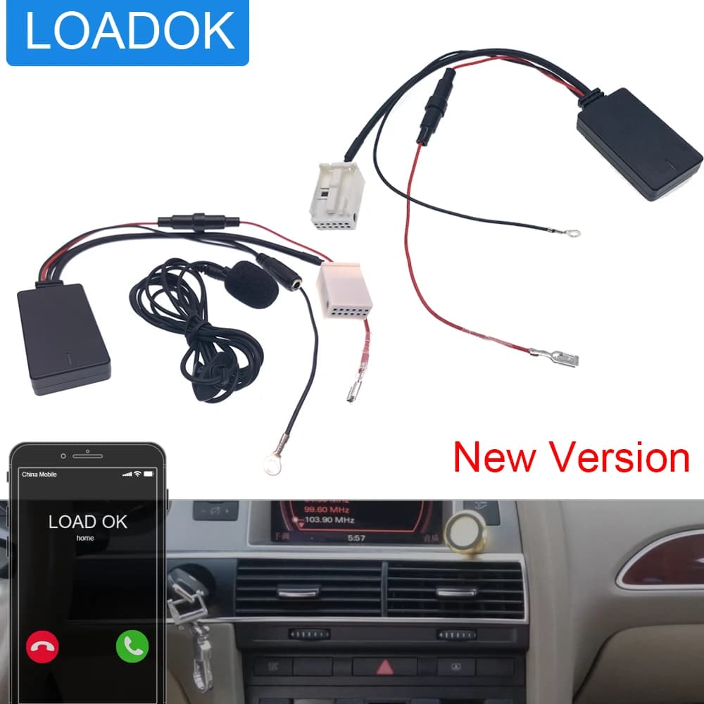 12Pin Drahtlose Audio Eingang Auto Bluetooth Modul Aux Kabel Adapter Für Audi A3 TT A4 S4 A6 A8 A8L 2007-2014 sechs-disc CD