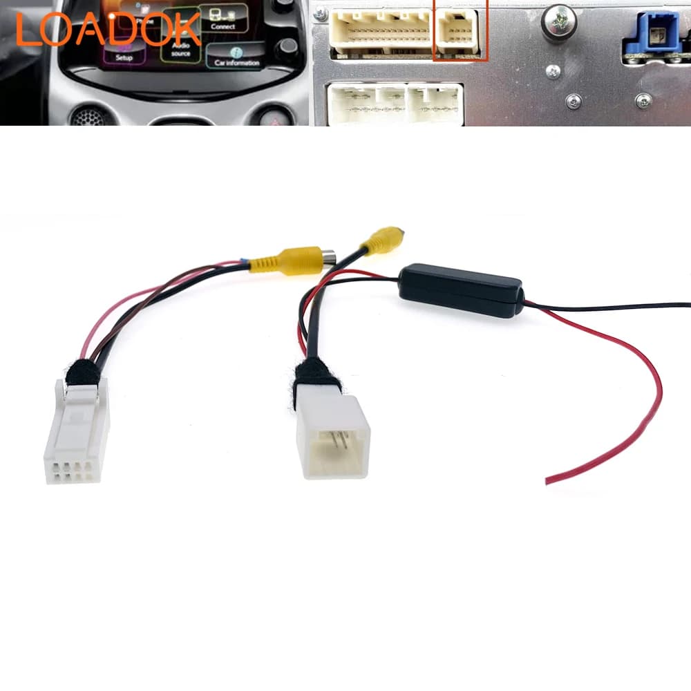 8 Pin Autoradio Rückfahr kamera RCA Konverter 12V bis 6V 5V Adapter kabel für Toyota Aygo Citroen C1 Peugeot 108 Android