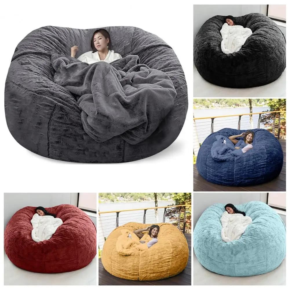 Kein gefüllter grauer Sitzsack, riesiger Sitzsack, Pouf, Sofa, Bett, Puff, Futon, Zimmersitz, Tatami, Relax, Lounge-Möbel, nur Tasche