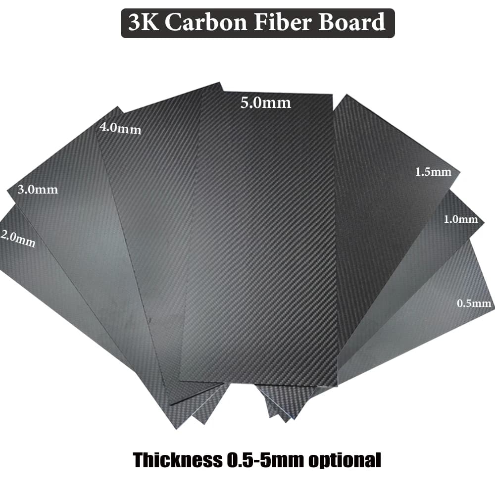 200 x 400 mm, volle 3K-Kohlefaserplatte, hochfeste Kohlefaserplatte, Dicke 0,5 mm, 1,0 mm, 1,5 mm, 2 mm, 2,5 mm, 3 mm, 4 mm, 5 mm