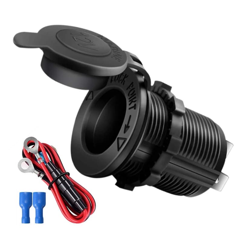 Auto-Zigarettenanzünder-Buchse, 12 V-24 V, wasserdichter Stecker, Steckdosen-Adapter für Marine, Boot, Motorrad, LKW, Wohnmobil, ATV mit Draht D5