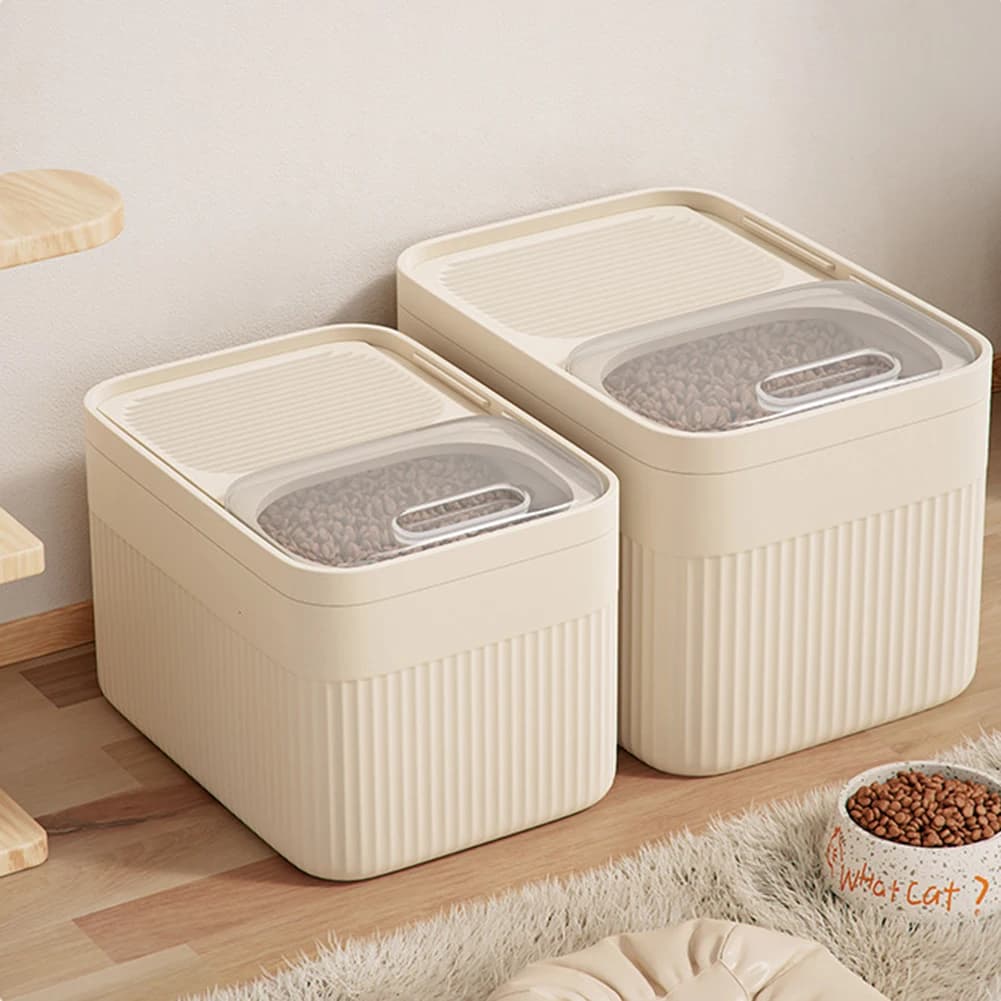 Hundefutter Lagerbehälter 5/10/15 l Großkapazität Transparentes Tierfutter Eimer -Schachtel Feuchtigkeitssicher Hunde Katze Trockenfutterbehälter