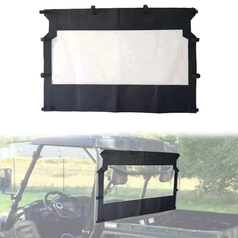 UTV Heck-Vollwindschutzscheibe mit Reißverschluss, Heckscheibe, klare weiche Windschutzscheibe für Rhino 450 660 700 Massimo 500 700 MSU500 Axis 500