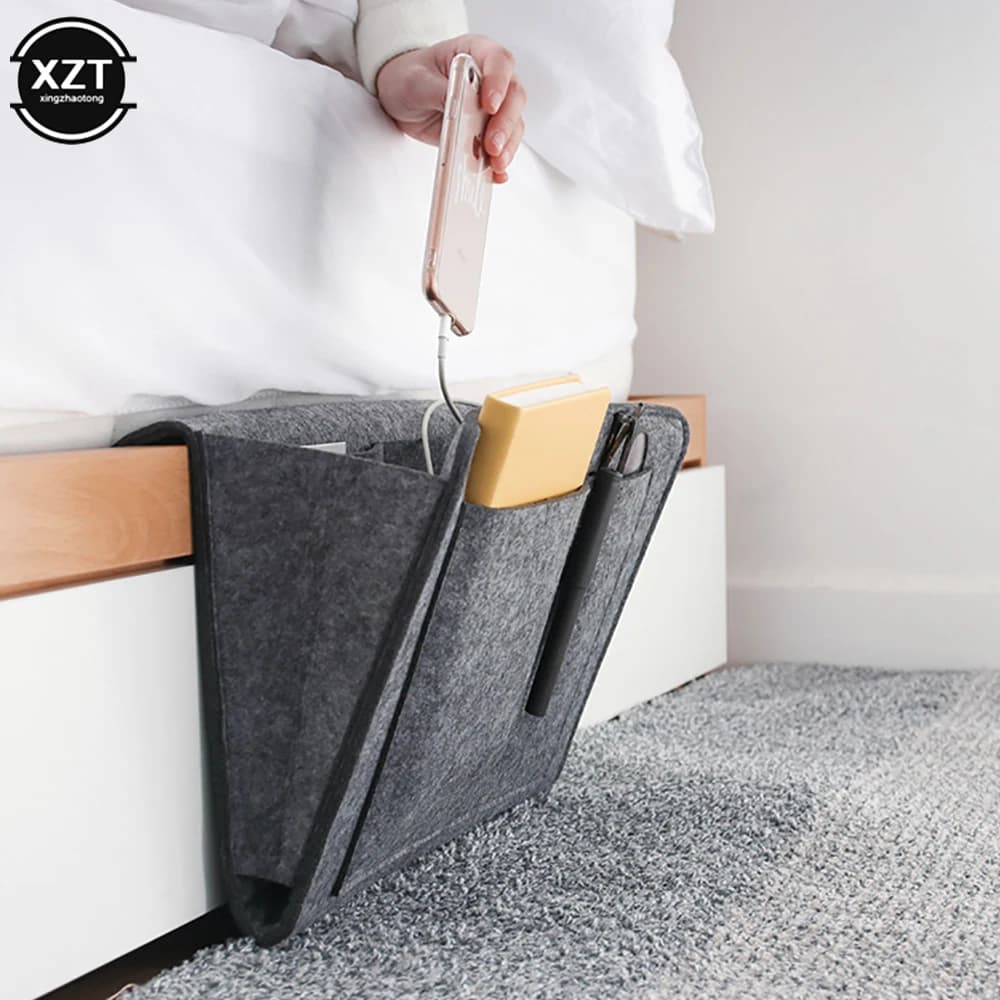 1pc Filz Nacht Lagerung Organizer Telefon Buch Magazin Halter Taschen Hängende Lagerung Tasche Baby Tissue Box Für Bett Sofa seite Pouc