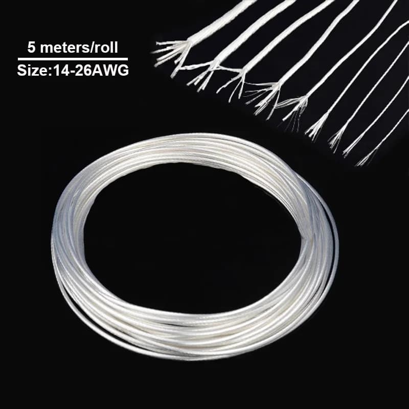 5M versilberter OCC FEP-Draht, hochreines OFC-Kupferkabel, Hi-Fi-Audio-AMP-Lautsprecher, DIY 14/16/18/20/22/23/24/26 AWG