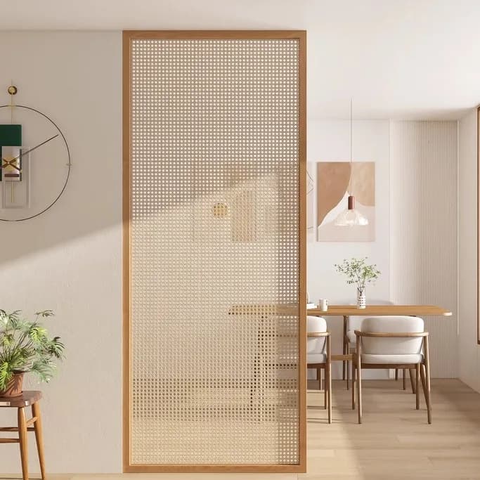 Neue chinesische Trennwand Wohnzimmer moderne einfache Massivholz Rattan Abdeckung Zuhause benutzerdefinierte Büro B & B