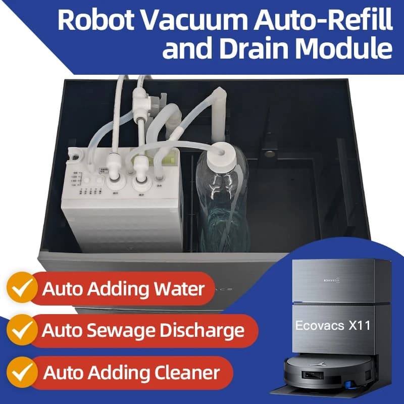 Ecovacs X11 X12 T90 X9 T50 X8 X1 Roboterstaubsauger Wasserwechsel-Kit: Automatische Wassernachfüllung und -entleerung, Wasseranschluss-Kit,