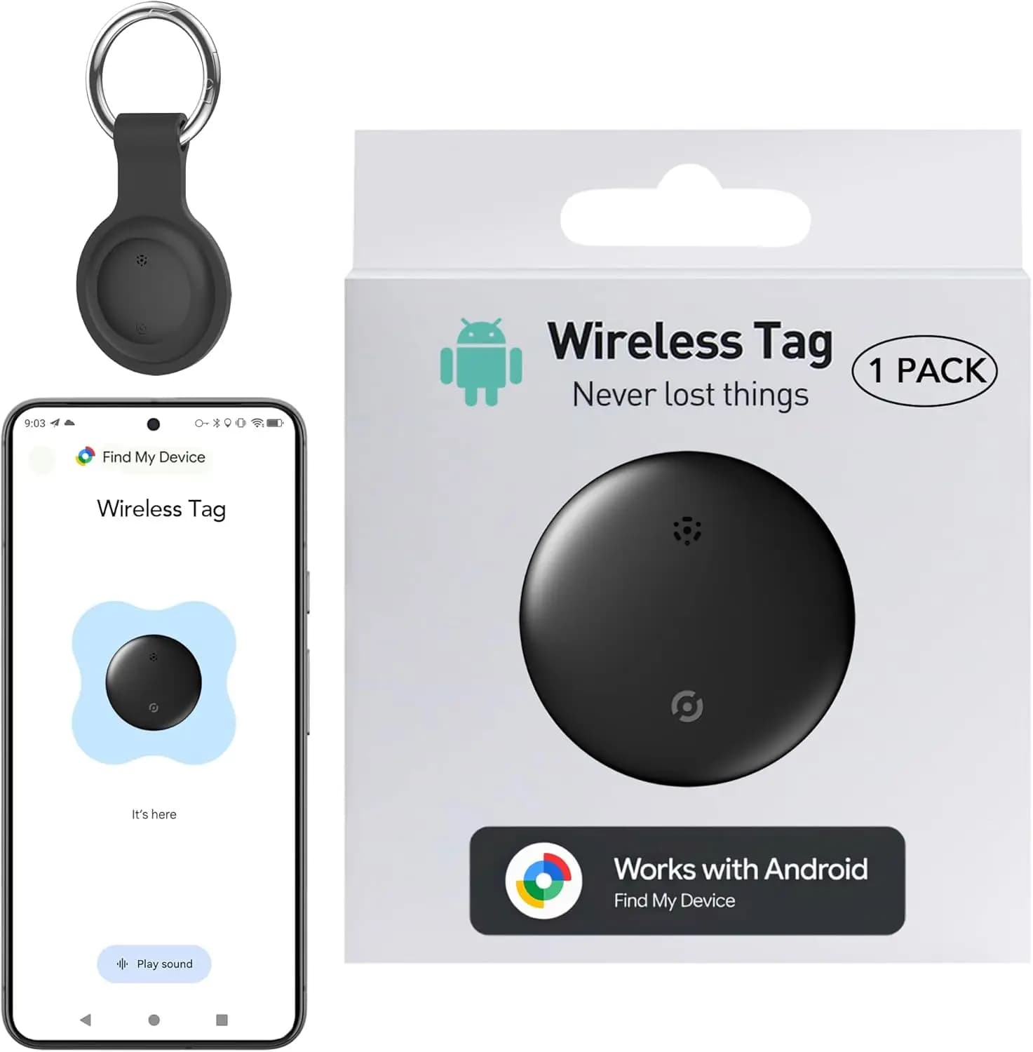 Mini Smart Tracker Geeigneter Android Finder Locator zur Verbindung mit Airtag Google Find My Device Anti-Verlust-Luftfahrt-Tag