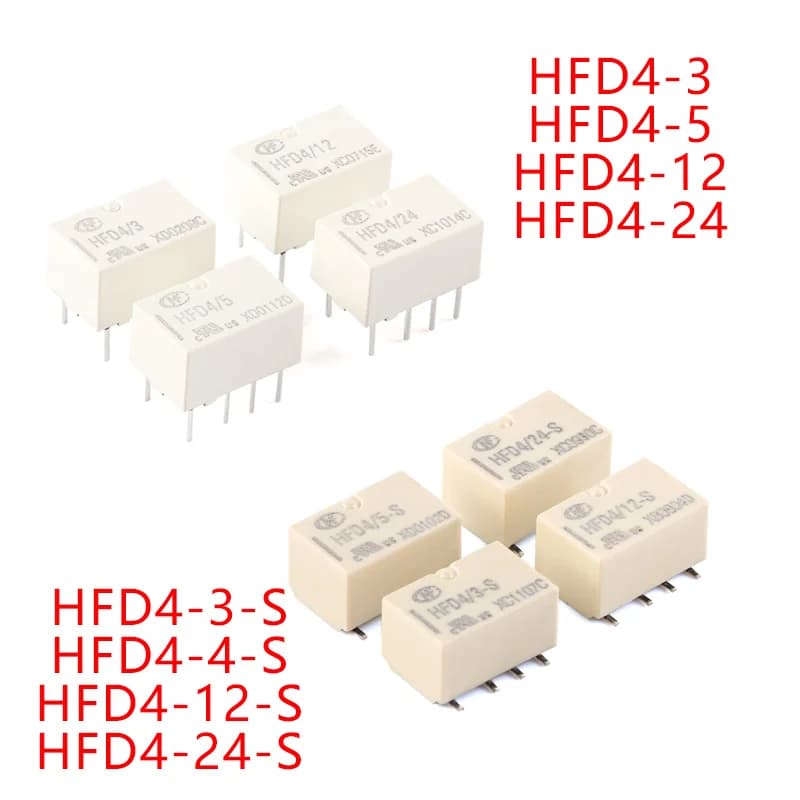 20pcs hongfa signal relais hfd4/3-s hfd4/5-s hfd4/12-s hfd4/24-s 3v, 5v, 12v, 24v 2a 8-polige Umwandlung von zwei Gruppen smd smt