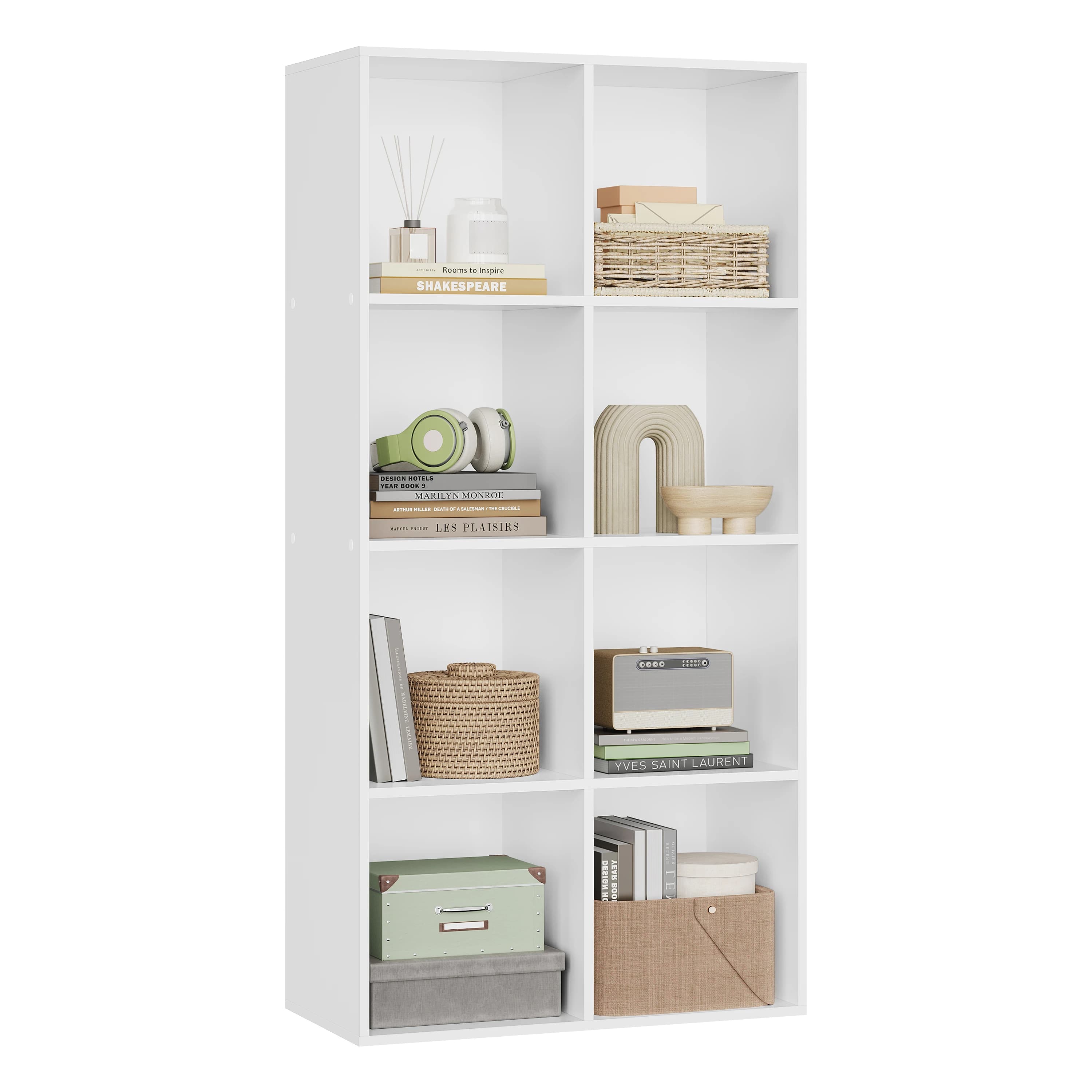 WOLTU 1-teiliges Bücherregal mit 8 Aufbewahrungswürfeln, freistehender Bücherregal-Organizer für Schlafzimmer, Wohnzimmer, Büro, Zuhause
