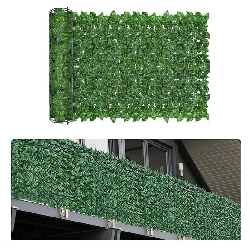 Künstliche Blatt Privatsphäre Zaun Bildschirm 2x1m gefälschte Hecken platten Balkon Bildschirm Efeu Blätter Zaun Bildschirm für Wand Garten