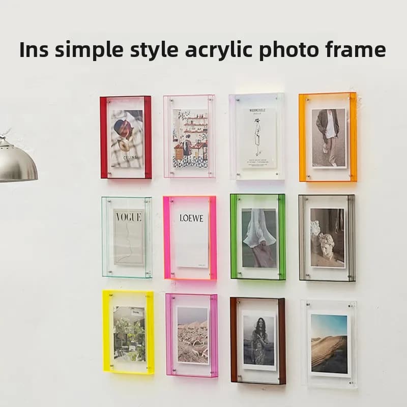 Acryl Bilderrahmen Acryl Fotorahmen Tischplatte Foto Wanddekoration Seidenschal DIY Druck Display Rahmen Home Decor