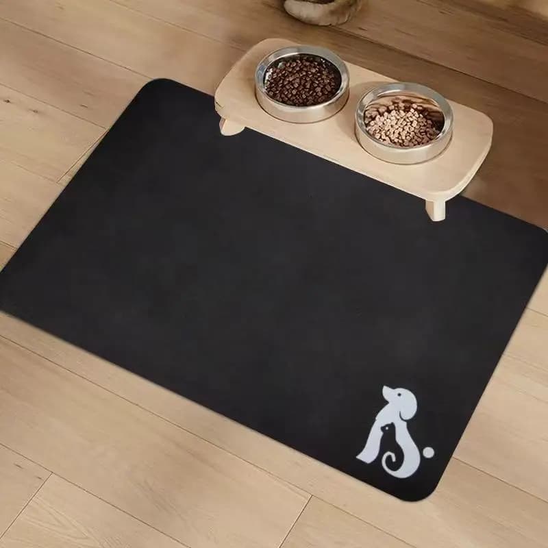 VIKAMA Modernes Premium-Tischset für Haustiere mit Kieselgurten, schmutzabweisend, wasserdicht, rutschfest, Futter für Hunde und Katzen und Lunchbox