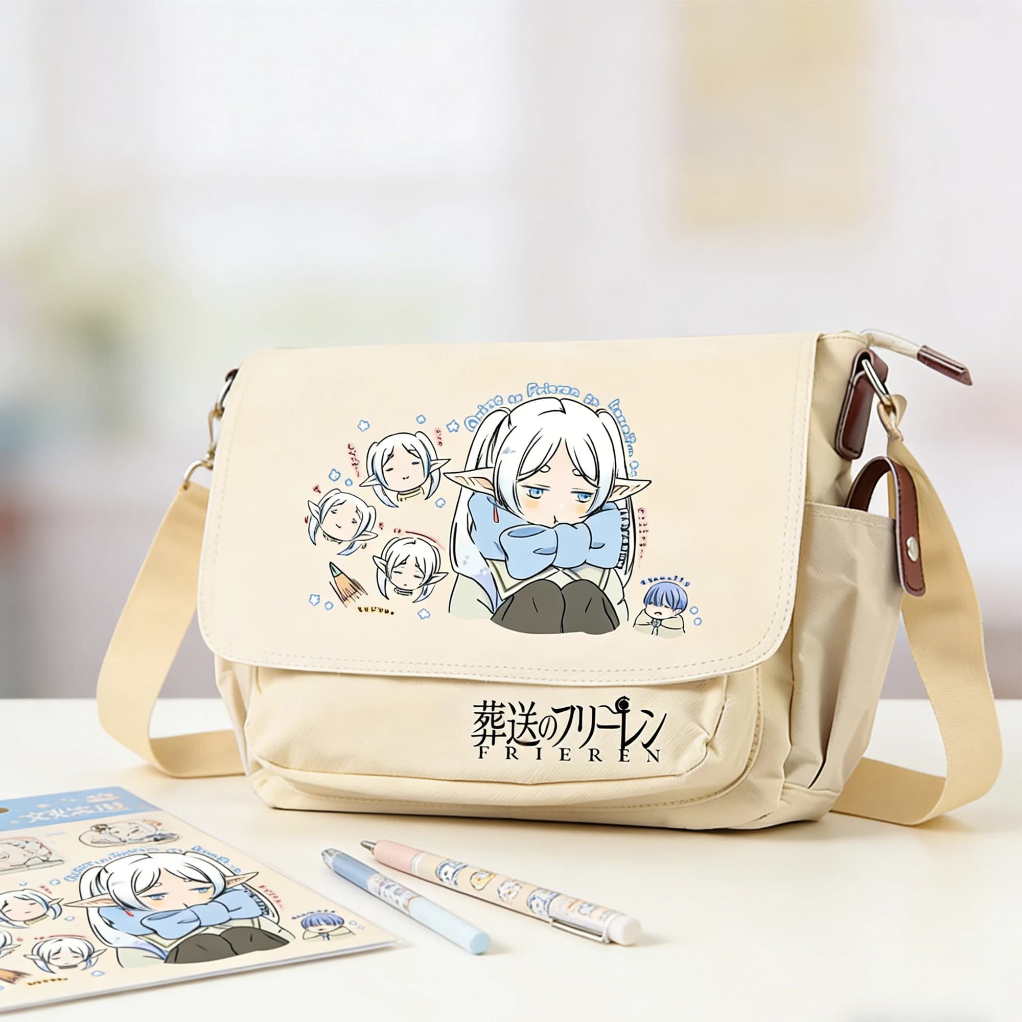 Frieren: Beyond Journey's End Anime Messenger Bag Oxford College Schultaschen Kawaii Damen Umhängetaschen Cartoon Umhängetaschen