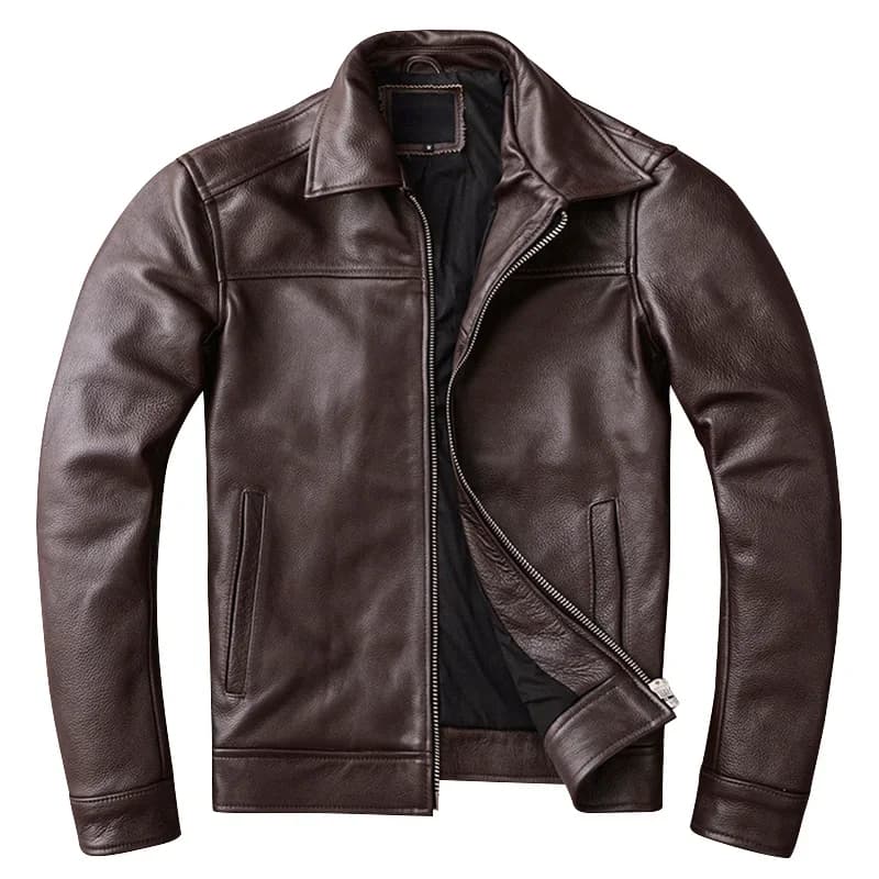Neue lässige echte Rindsleder echte Lederjacke Männer schlanke Herren bekleidung Frühling Herbst Herren Kuh Kleidung asiatische Größe 6xl