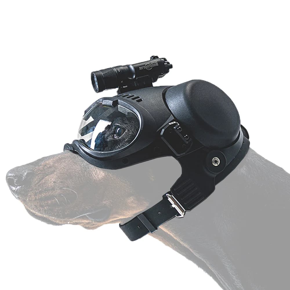 Taktischer Hunde-Outdoor-Jagd-Trainings-K9-Helm, Großer Hunde-Patrouillenhund Schäferhund Haustier Motorrad-Schutzhelm mit Schutzbrille
