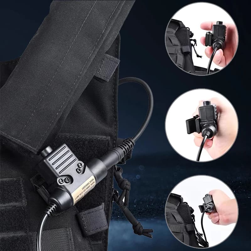 WADSN Militärische Taktische U94 PTT 7,0 Stecker Headset Adapter Für COMTAC Earmor Baofeng Kenwood Walkie Talkie Radio Motorola Midland