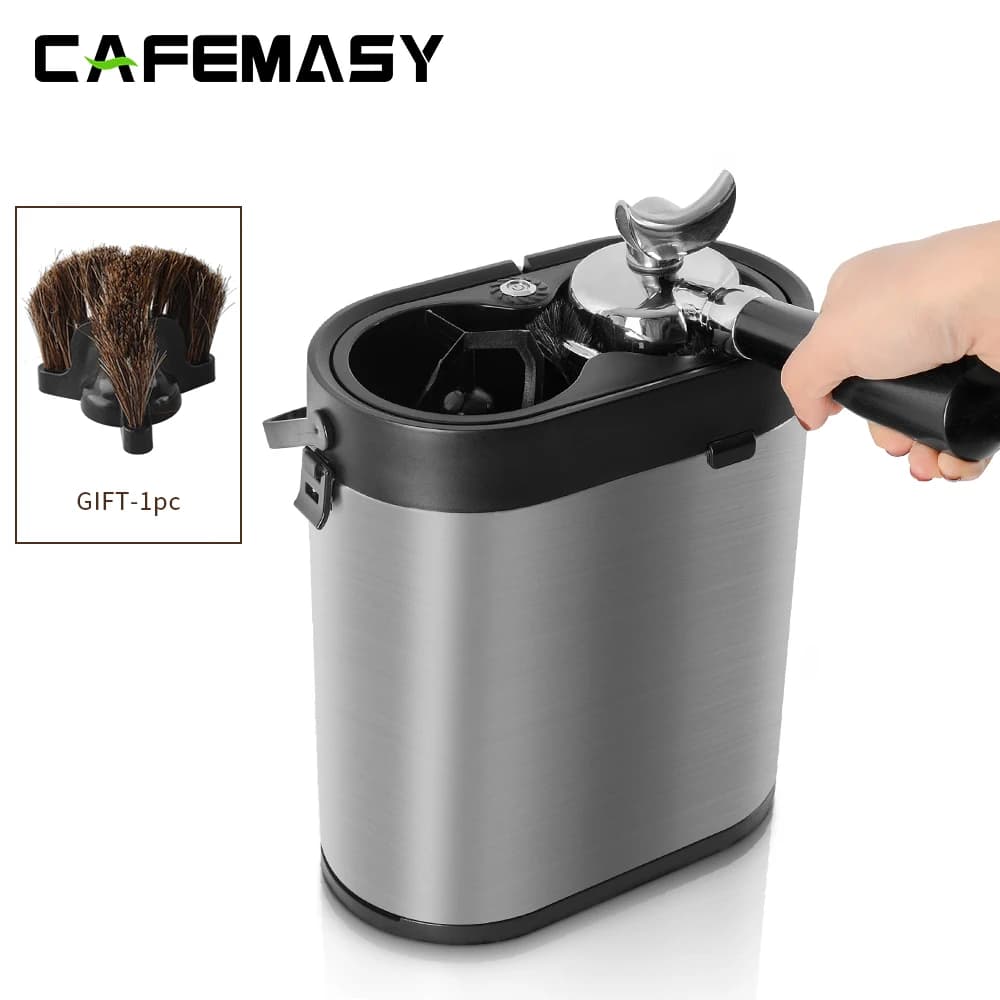 CAFEMASY Automatischer Kaffee-Siebträger-Reiniger, elektrischer Reiniger für 58 mm Siebträger, Haushalts-Pulverschüssel-Reinigungsmaschine