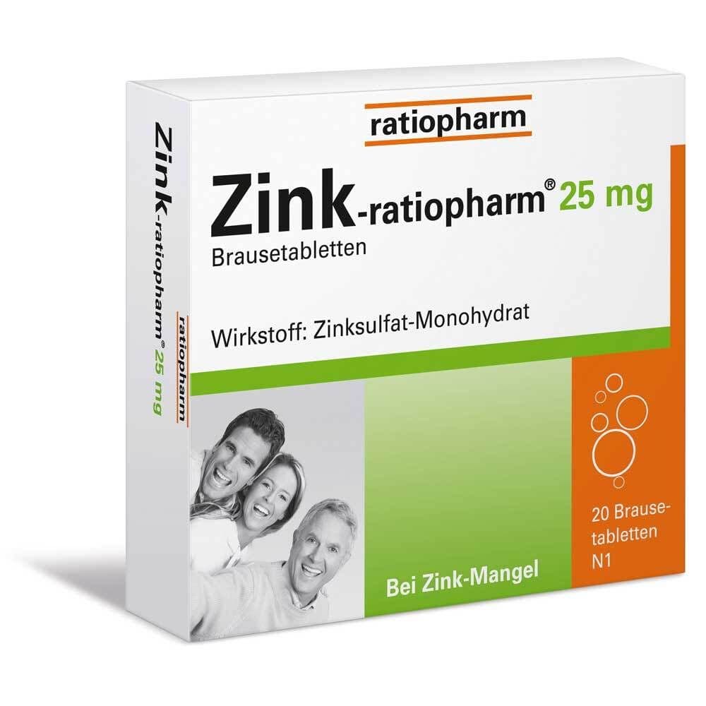 Zink-Ratiopharm 25 mg Brausetabletten 20 St