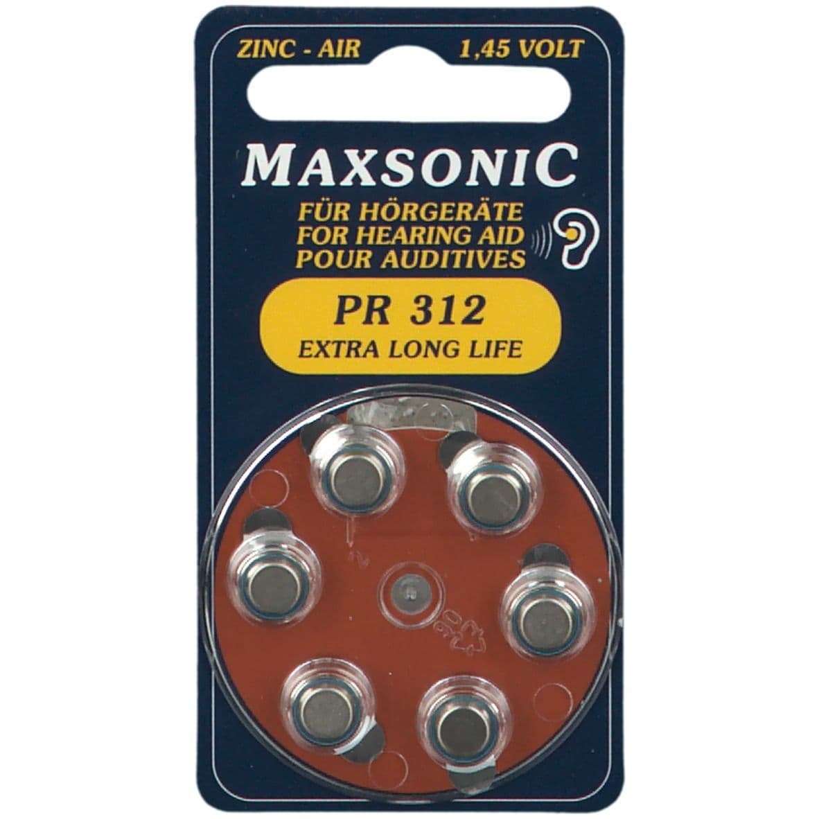 Batterien f.Hörgeräte Maxsonic Pr312 6 St