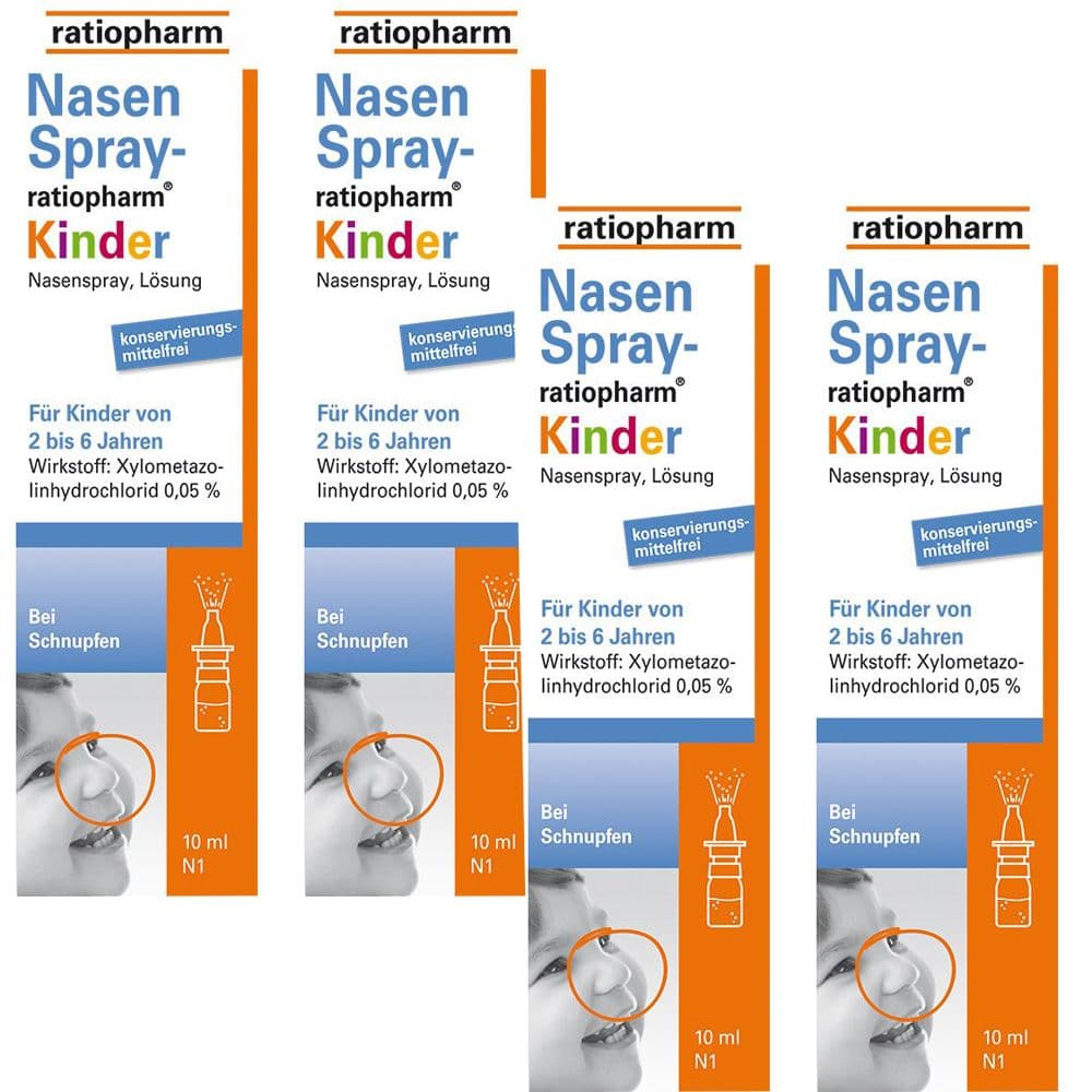 NASENSPRAY-ratiopharm Kinder kons.frei 4-er Set 4x10 ml Nasenspray